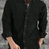 Men Solid Button Up Pocket Patched Shirt