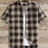 Homme Men Plaid Print Shirt Without Tee