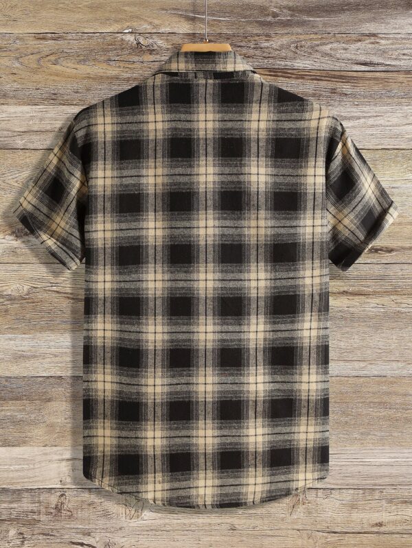 Homme Men Plaid Print Shirt Without Tee