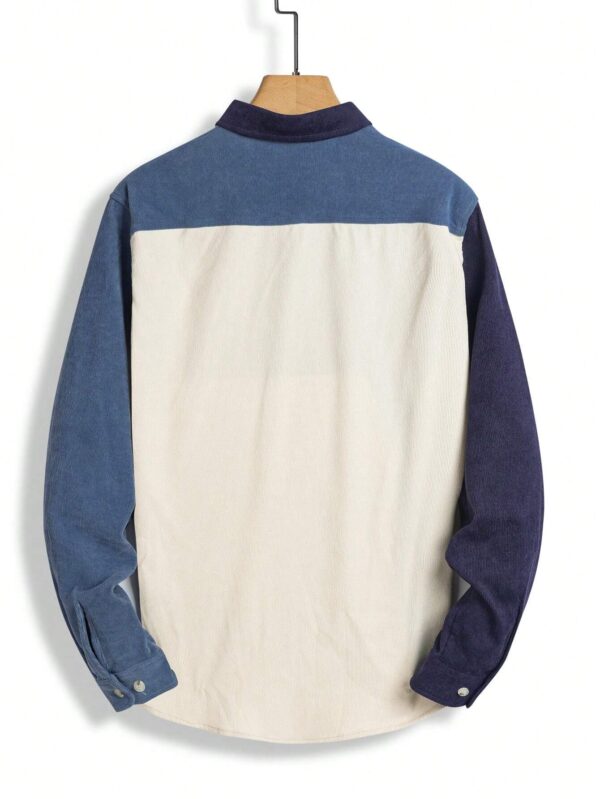 Homme Men Colorblock Pocket Patched Shirt Without Tee