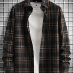 Homme Men Plaid Print Shirt Without Tee