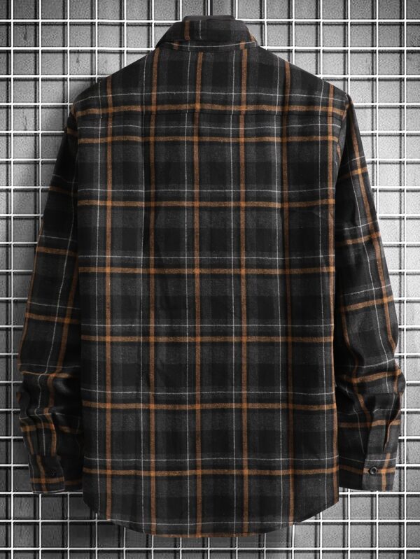 Homme Men Plaid Print Shirt Without Tee