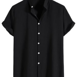 Homme Men Solid Button Up Shirt