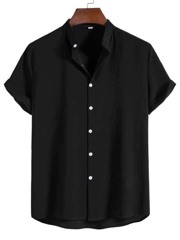 Homme Men Solid Button Up Shirt