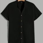 Homme Men Solid Button Front Shirt